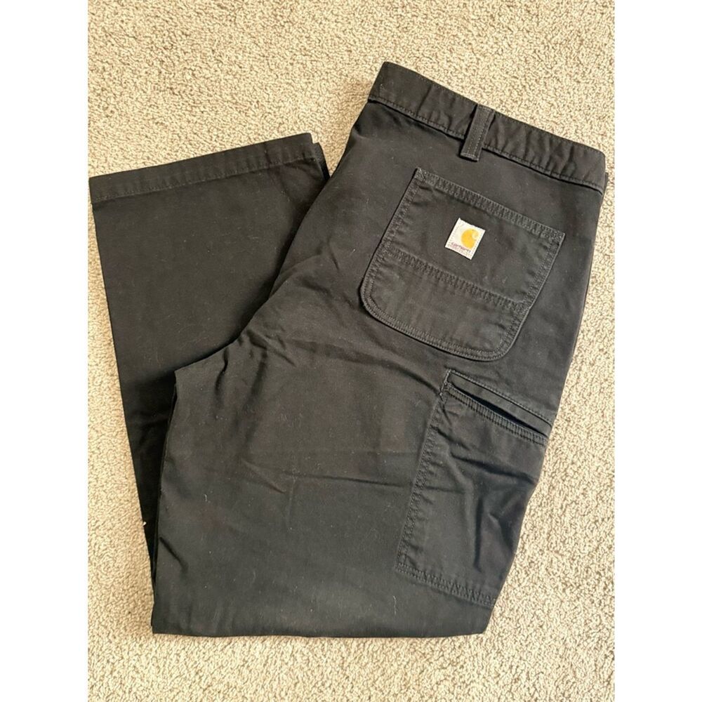 Carhartt Men’s Black Cargo Work Pants with Utility Pockets